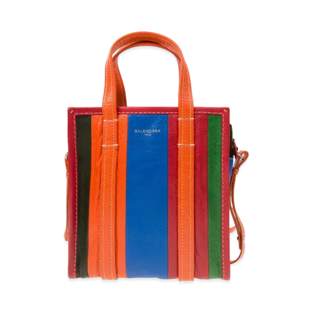 BALENCIAGA Leather Handbag "Red/Orange/Blue/Green"