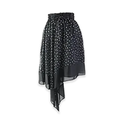 sacai Asymmetrical Midi Flare Skirt "Black"