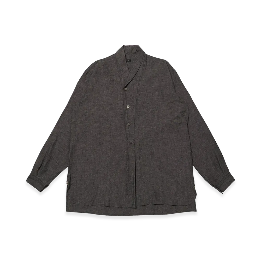 T.T Taiga Takahashi LOT.110 Shawl Collar Shirt "Black"