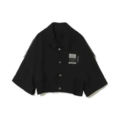 UNDERCOVER Georgette Covered Rayon Short Shirt "Black"