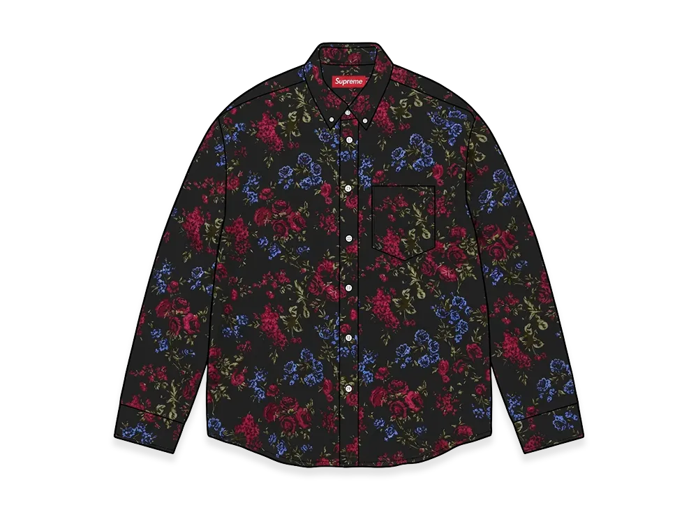 Supreme Floral Flannel Shirt "Black"