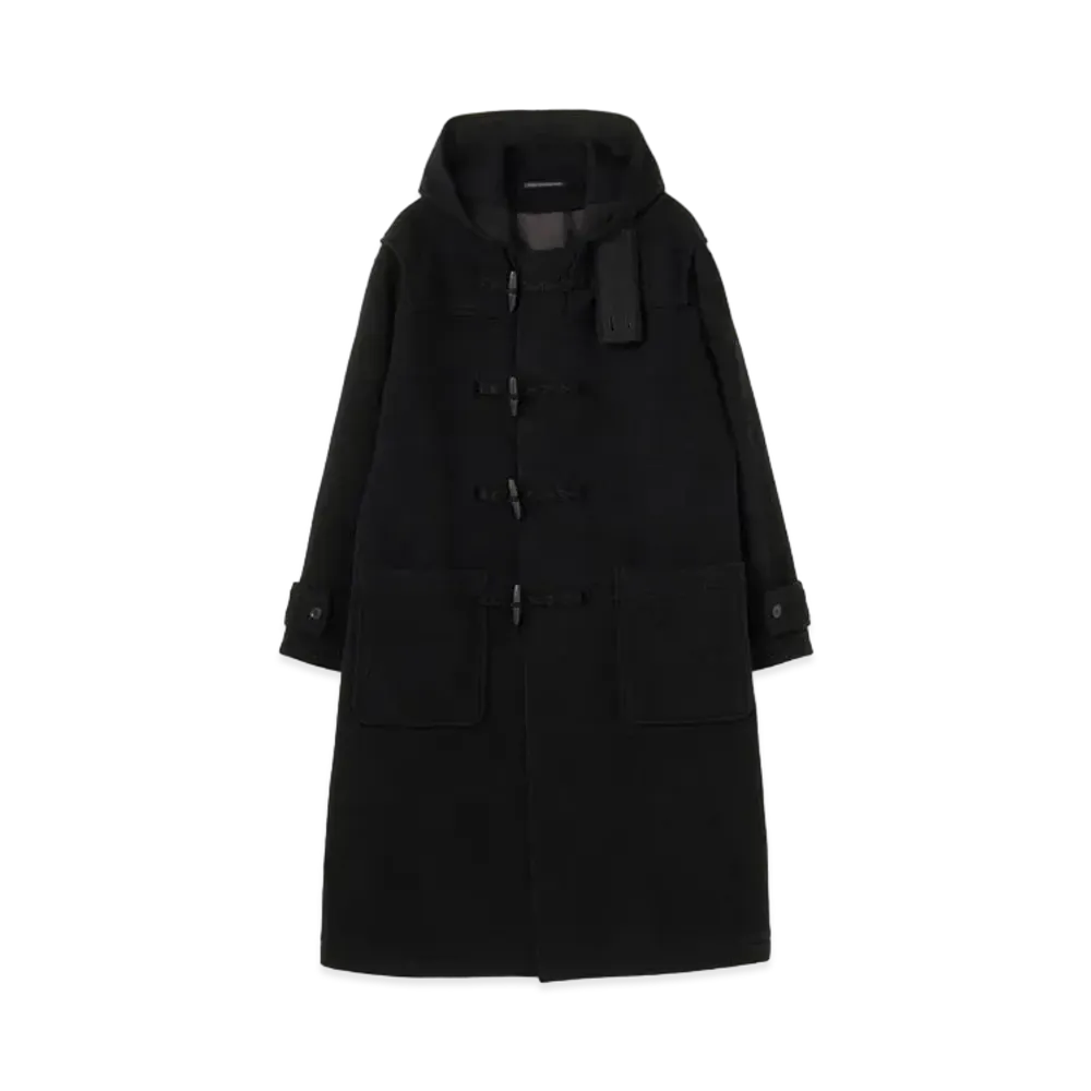 Yohji Yamamoto Wool Mosser Duffle Coat "Black"