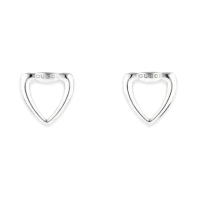 GUCCI Heart Stud Earrings "Sterling Silver"