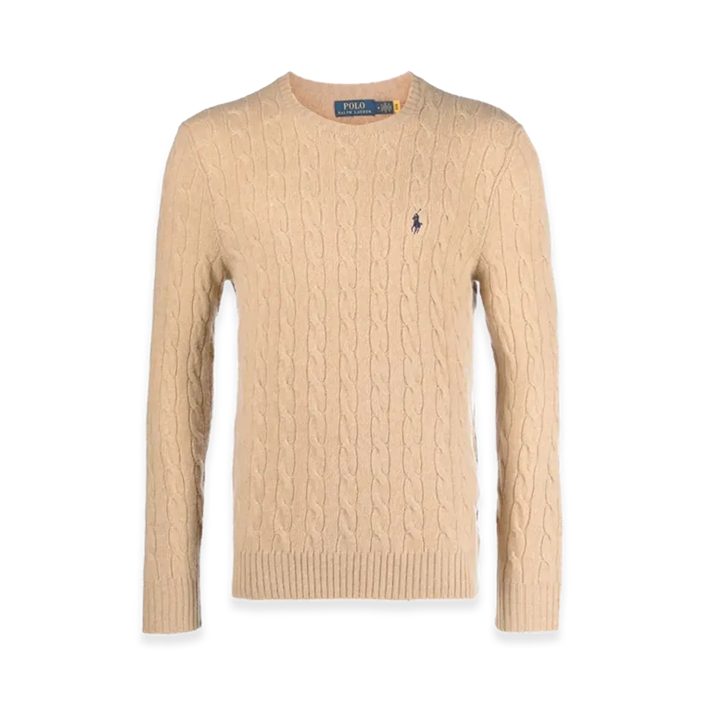 Polo Ralph Lauren Wool And Cashmere Crewneck Sweater With Logo "Beige"