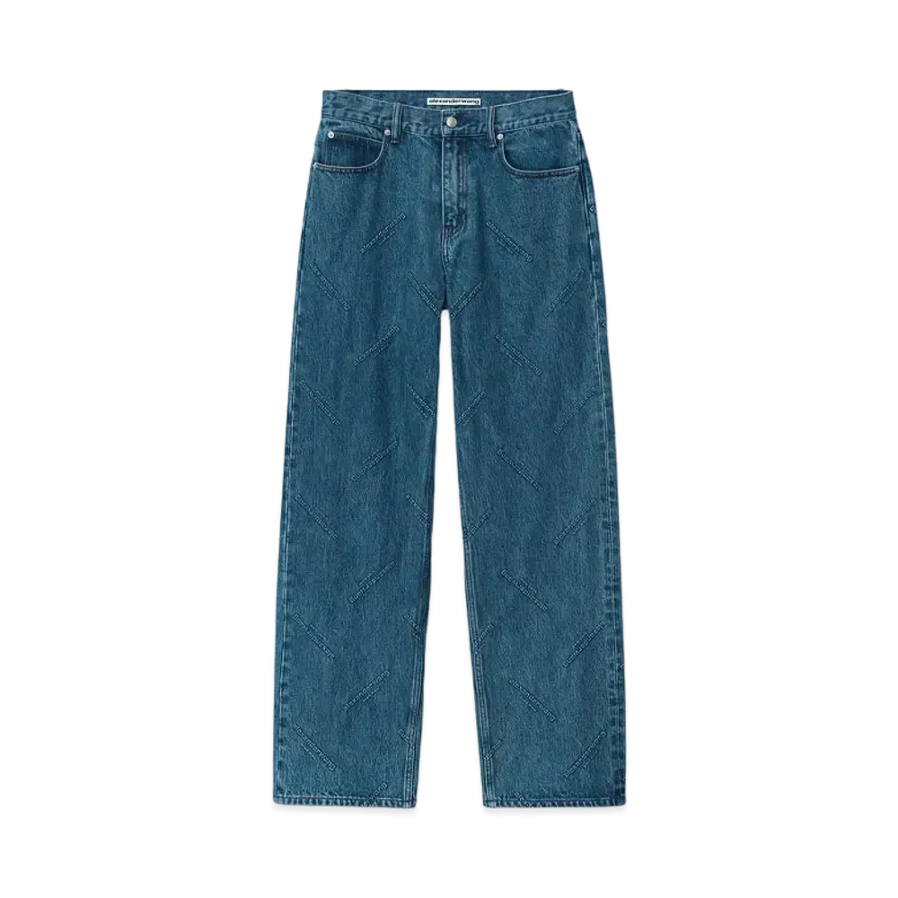Alexander Wang Emboss Logo Super Ez Low Rise Jeans "Indigo"