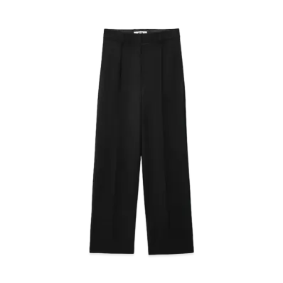 MSGM Solid-Colour Tailoring Palazzo Trousers In Virgin Wool "Black"