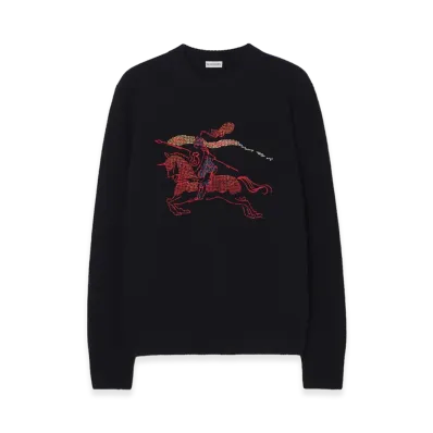 Burberry Cross Stitch EKD Wool Cashmere Sweater "Navy"