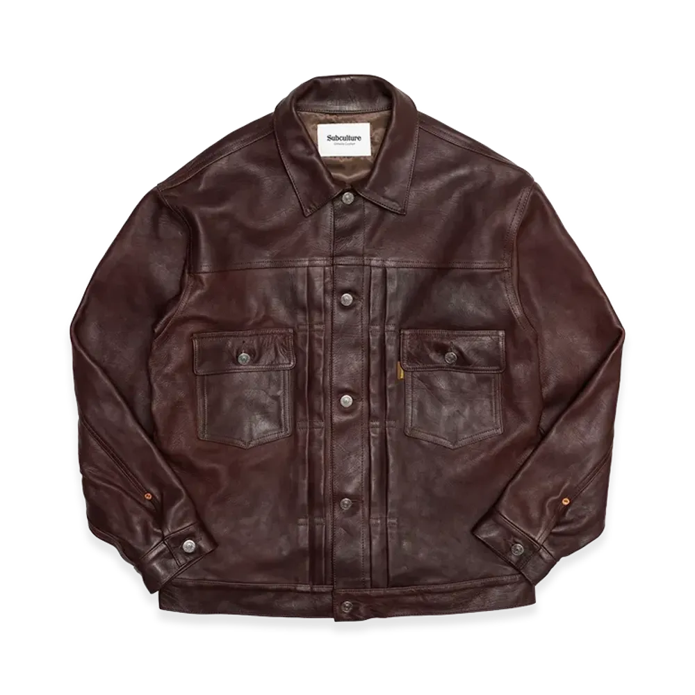 SubCulture S07XX Calfskin Leather Jacket "Brown"