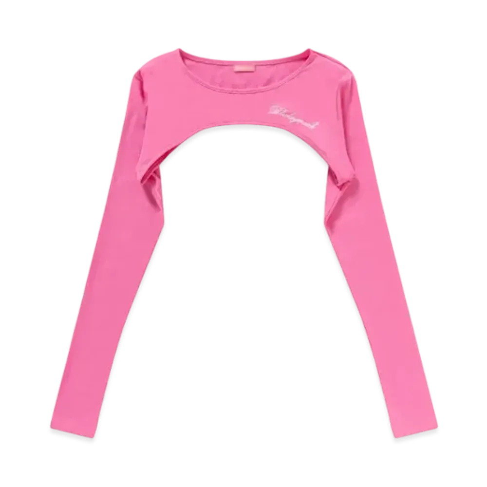Black Eye Patch Script Logo Bolero Top "Pink"