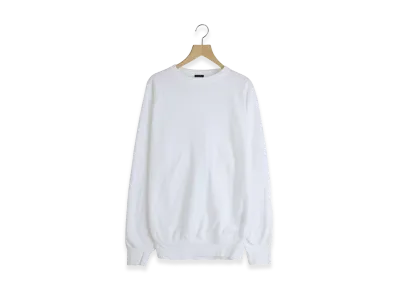 COMOLI LW Cotton French Terry Crew Neck "White"