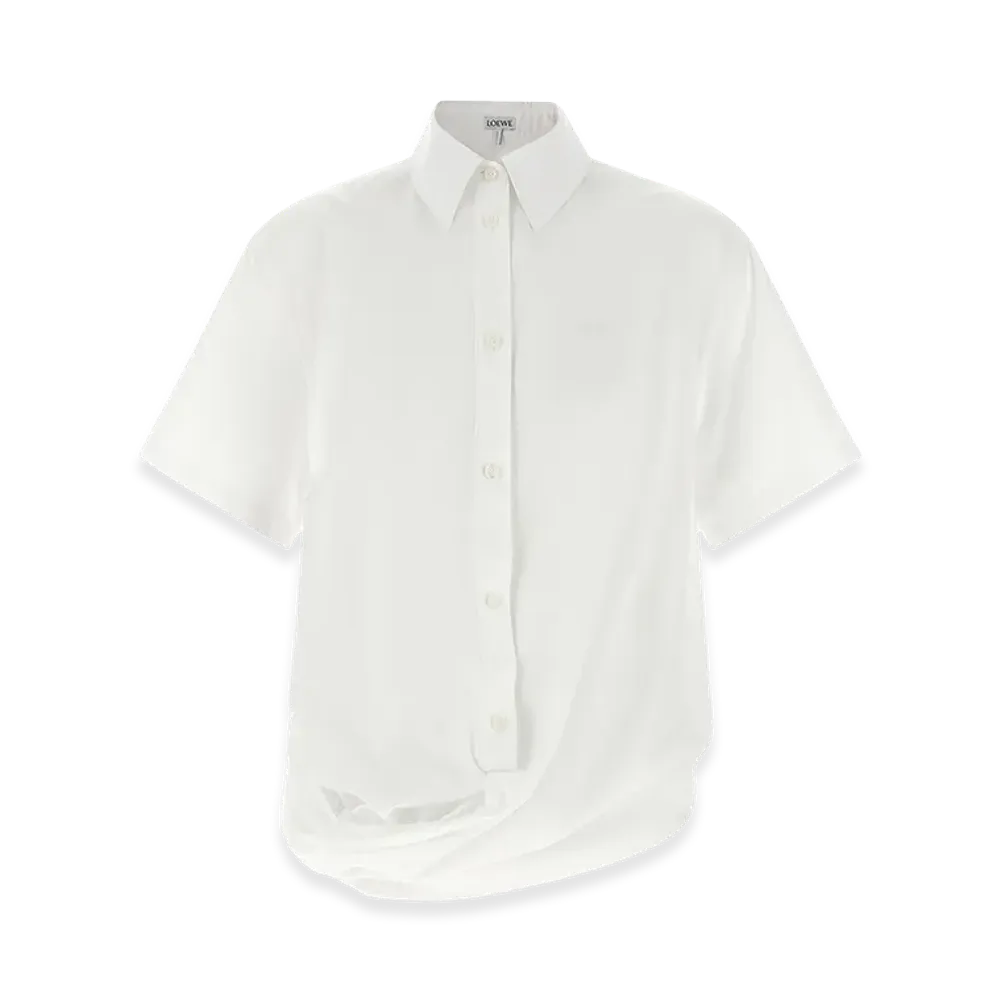 LOEWE Women's Asymmetrical Cut Shirt "White"
