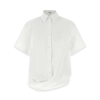 LOEWE Women's Asymmetrical Cut Shirt "White"