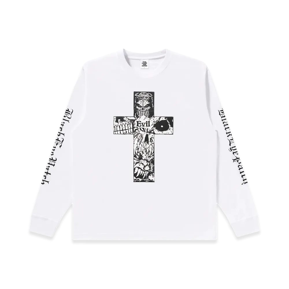 BlackEyePatch Cross Evil L/S Tee "White"