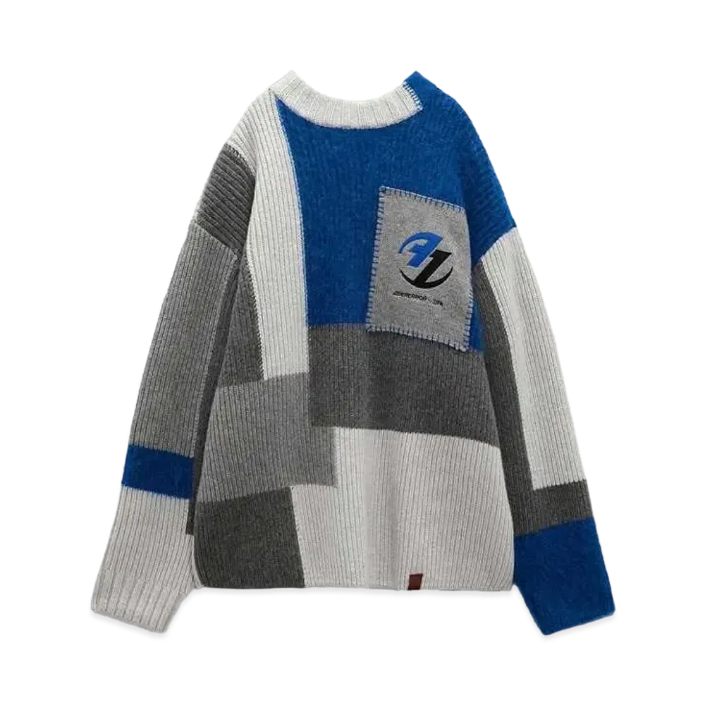 ADERERROR x ZARA Patchwork Over Size Knit Sweater "Multi Color"