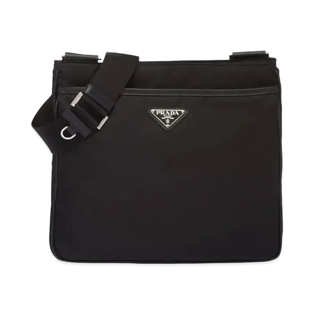 PRADA Re-Nylon and Saffiano Leather Shoulder Bag "Black"