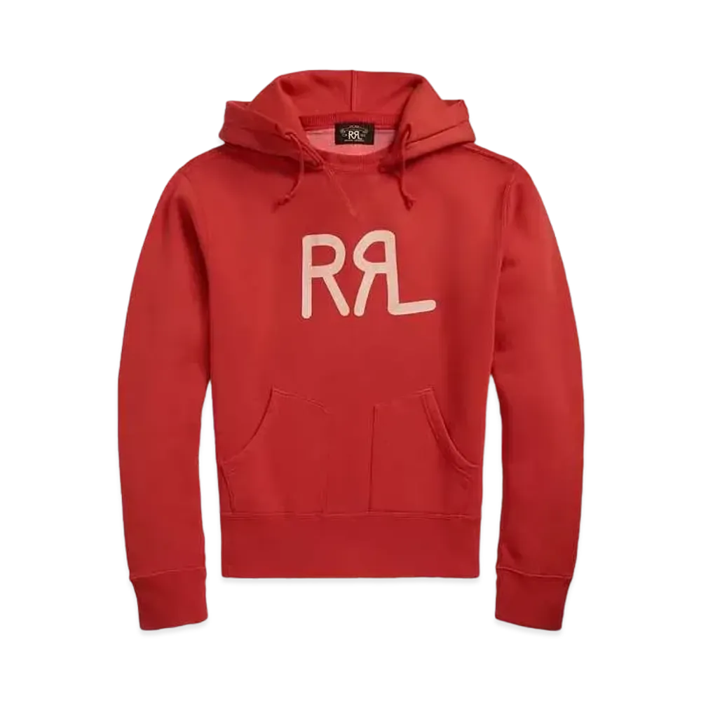 RRL Ralph Lauren Logo Fleece Hoodie "Red"