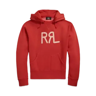 RRL Ralph Lauren Logo Fleece Hoodie "Red"