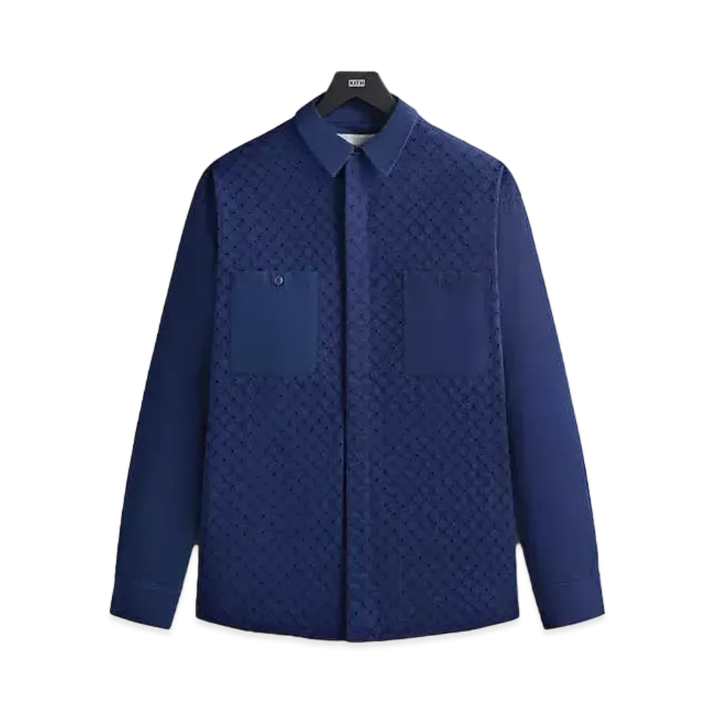 Kith Lattice Floral Long Sleeve Apollo Shirt "Cave"