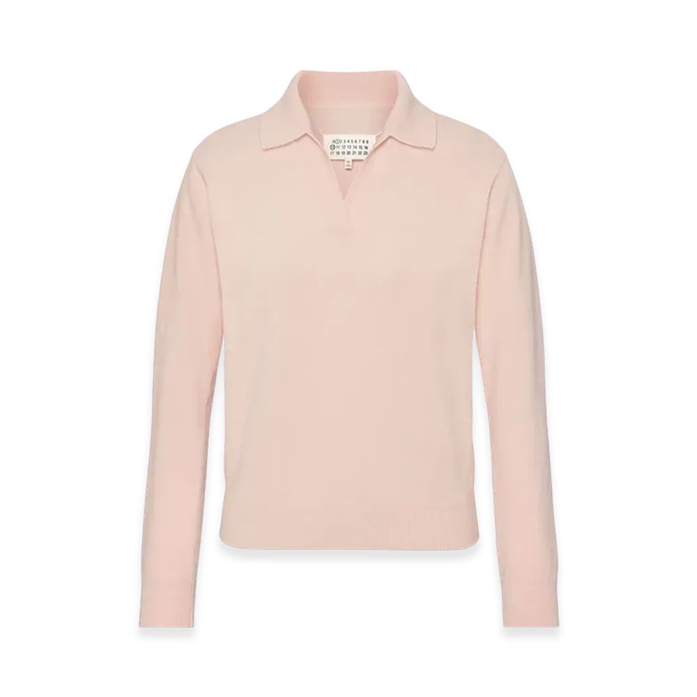 Maison Margiela Polo Knit Top "Pale Pink"