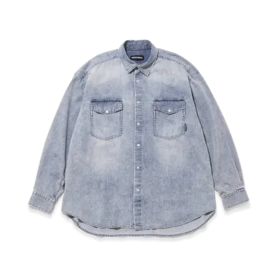 GOD SELECTION XXX Vintage like Washed Denim Shirt GX-S26-SH-02 "Blue"