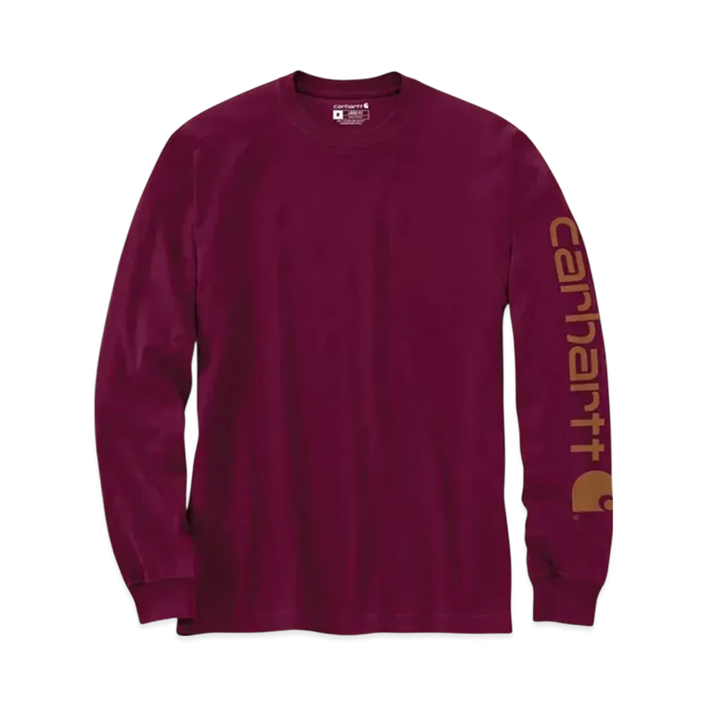 Carhartt Long Sleeve Graphic Logo T-Shirt "Wine Red"