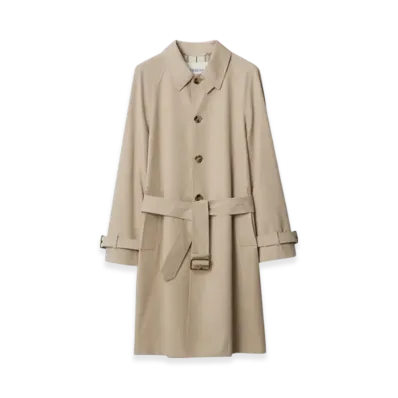 Burberry Long Gabardine Car Coat "Fossil"