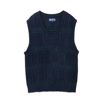 BoTT Cable Knit Vest "Navy"