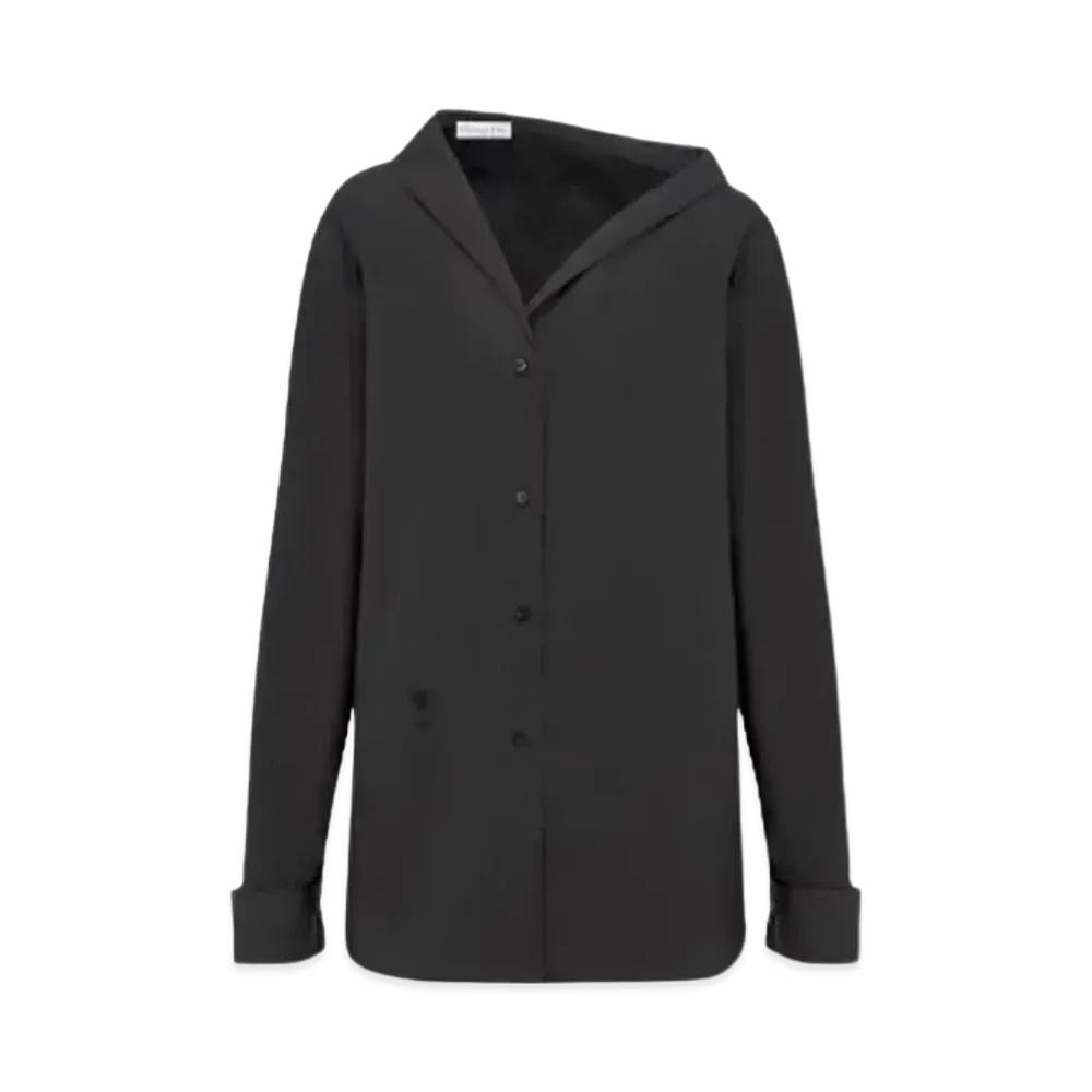 Dior Asymmetric Shirt Cotton Poplin "Black"