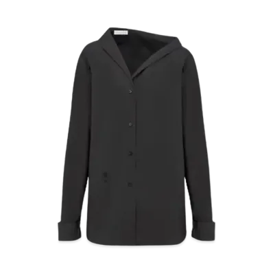 Dior Asymmetric Shirt Cotton Poplin "Black"
