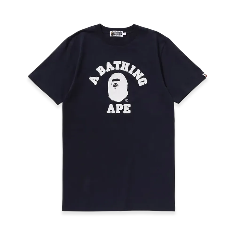 A BATHING APE Embroidery College Tee Dress "Black"