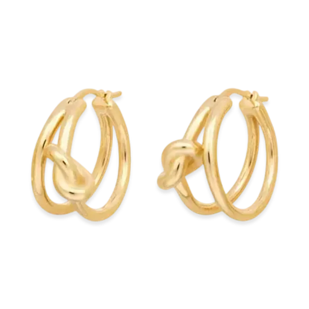 CELINE Knot Double Hoops in Brass with Gold Finish "Gold"