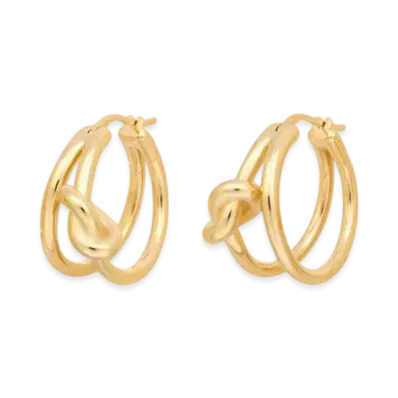 CELINE Knot Double Hoops in Brass with Gold Finish "Gold"