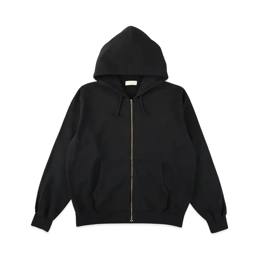 WIND AND SEA Glitch Limited Edition Black Over Dye Zip-up Hooded Sweatshirt "Black_Bk"