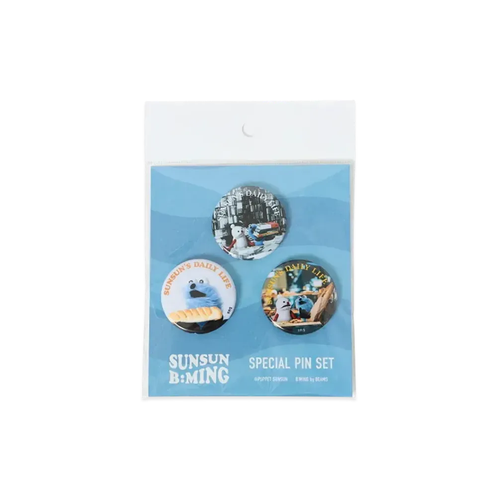 B:MING by BEAMS x PUPPET SUNSUN / Can Badge (3P) "BookStore"