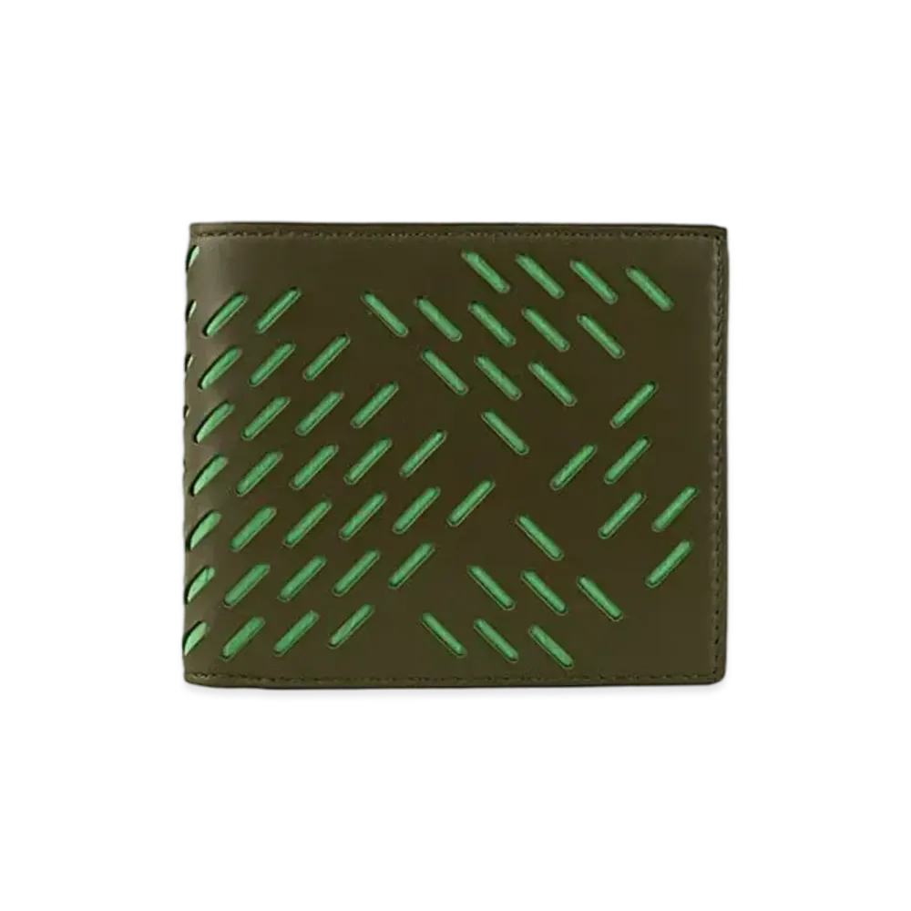 Bottega Veneta Perforated Nappa Leather Bi-fold Wallet "Khaki"
