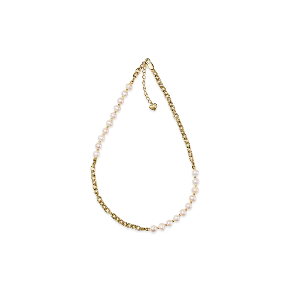 GOD ONLY KNOWS Pearl Chain Necklace "Gold"