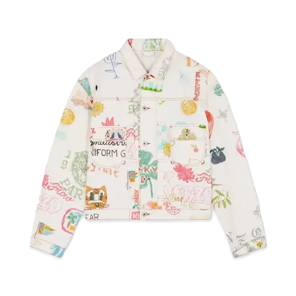 KENZO 'DRAWN VARSITY' Trucker Jacket "Multi"