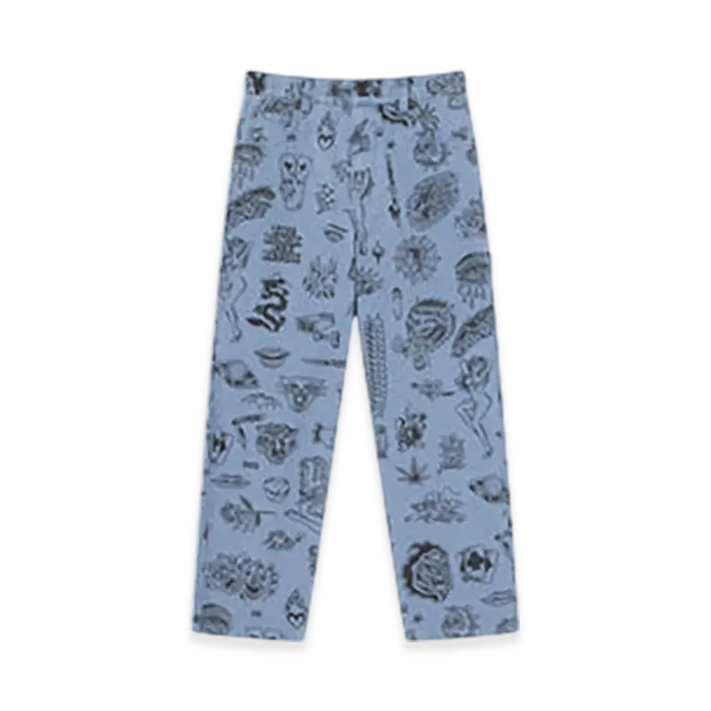 BlackEyePatch UE Tattoo Flash Duck Pants "Light Blue"
