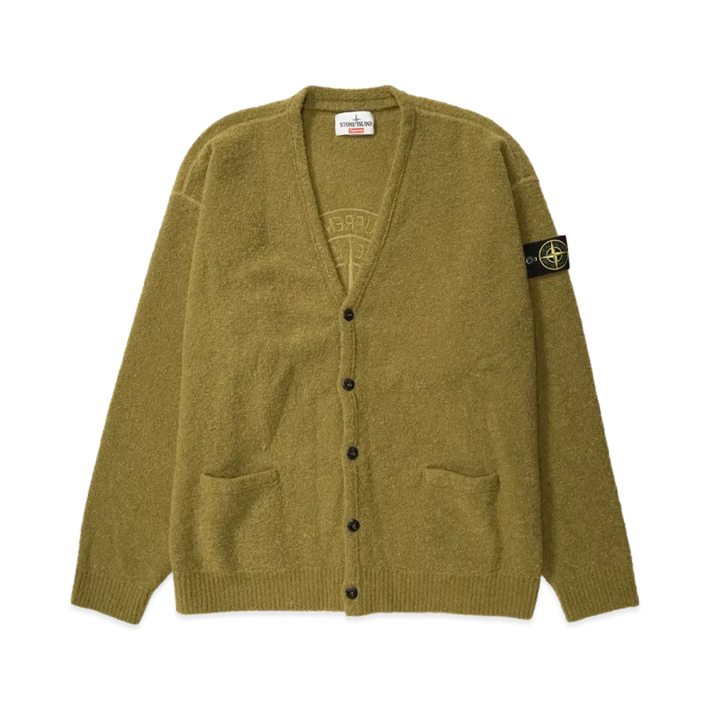 Supreme x Stone Island Boucle Cardigan "Olive"