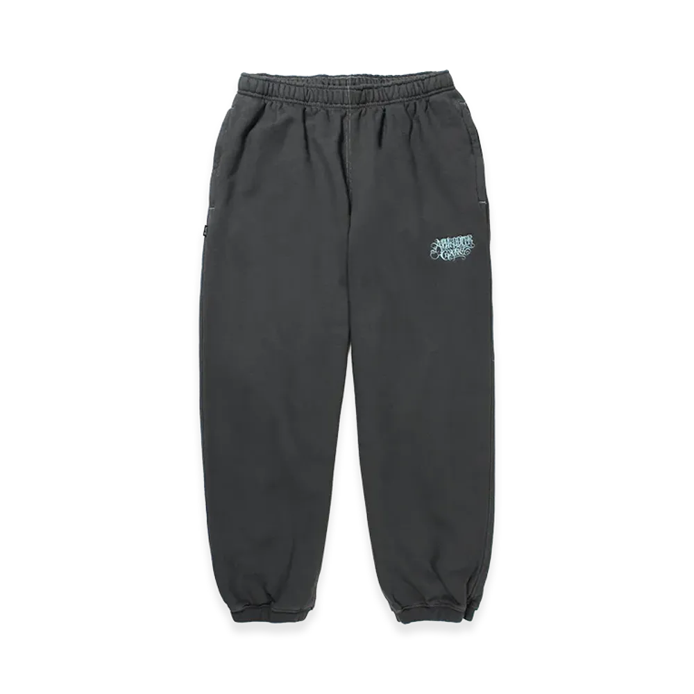 APHRODITEGANG Classic Logo Embroidery Garment Dye Sweat Pants "Black/Blue"