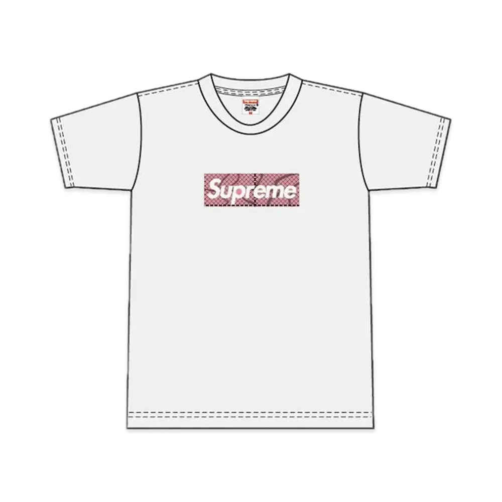 Supreme Snake Skin Box Logo Tee "White Pink"