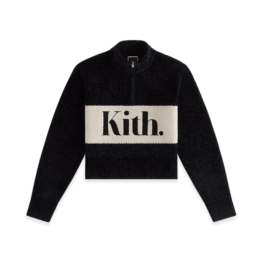 Kith Women Hunter II Chenille Punctuated Quarter Zip "Black"
