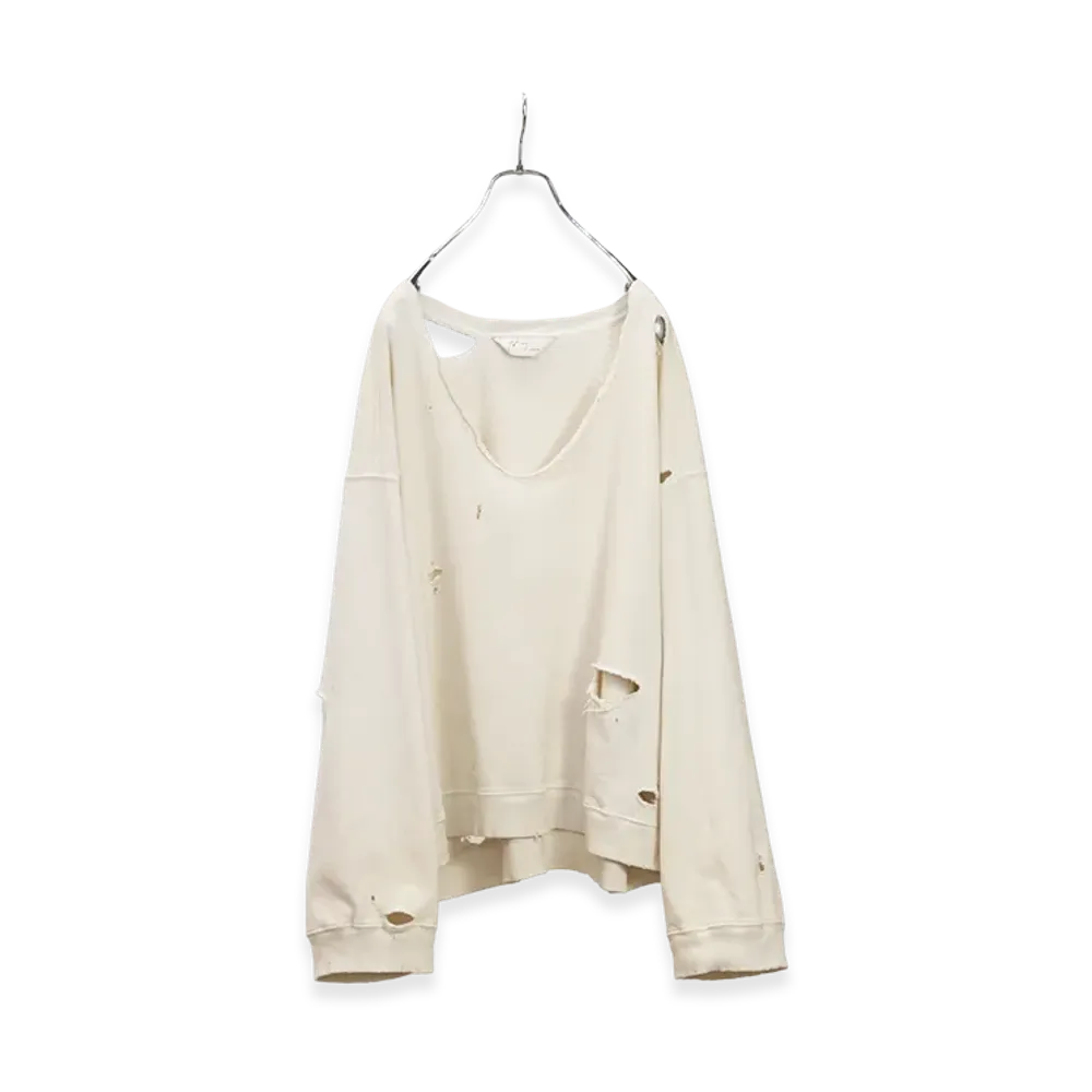 ANCELLM Broken Sweat Shirt "White"