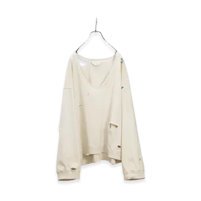 ANCELLM Broken Sweat Shirt "White"