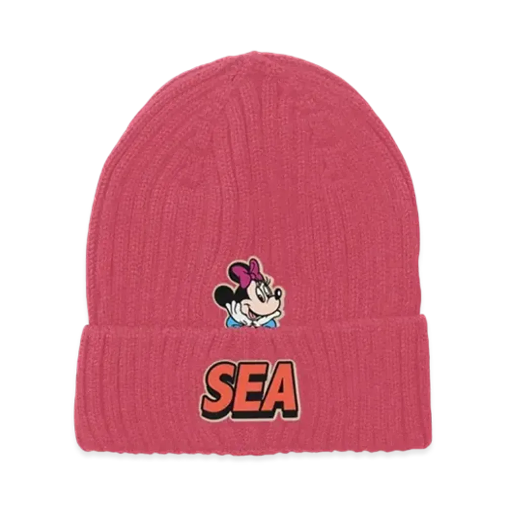 WIND AND SEA x Disney Minnie Patch Beanie "Pink"