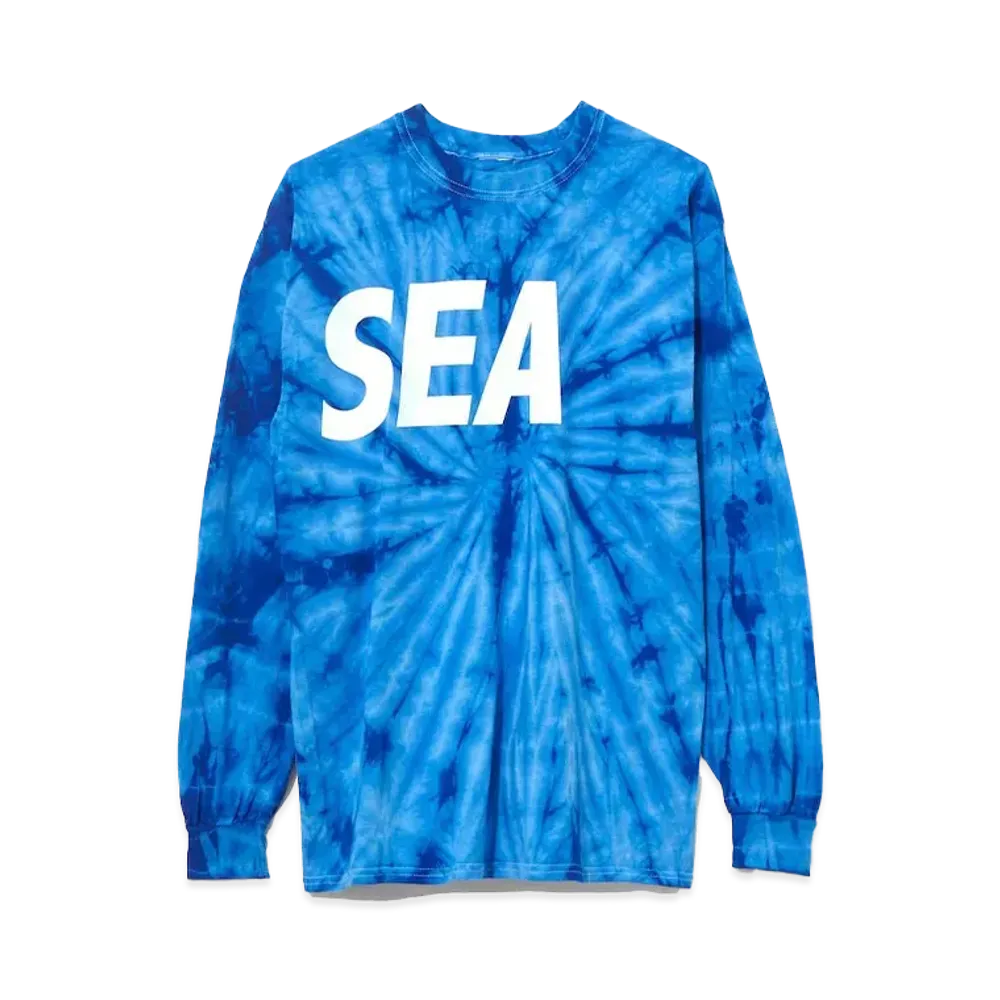 WIND AND SEA Long Sleeve Cut-Sewn Tiedye "Blue"
