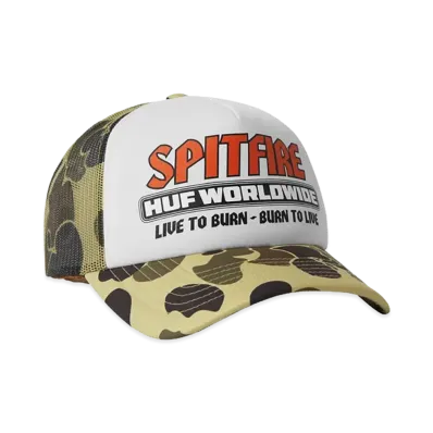 HUF x SPITFIRE Burn Forever Trucker Hat "Camo"