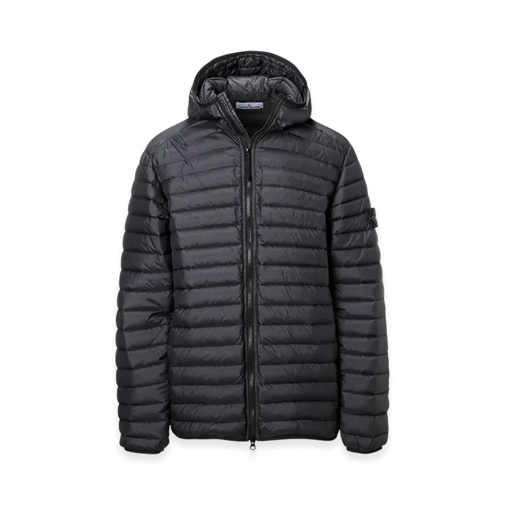 Stone Island Down Jacket 40324 Loom Woven Chambers Nylon Down Packable "Black"