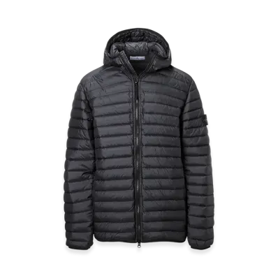 Stone Island Down Jacket 40324 Loom Woven Chambers Nylon Down Packable "Black"