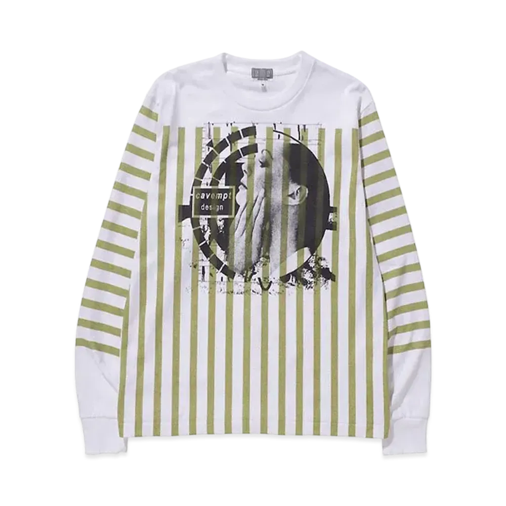Cav Empt (C.E) STRIPE PRINT LONG SLEEVE T "White"